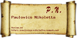 Paulovics Nikoletta névjegykártya