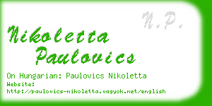 nikoletta paulovics business card